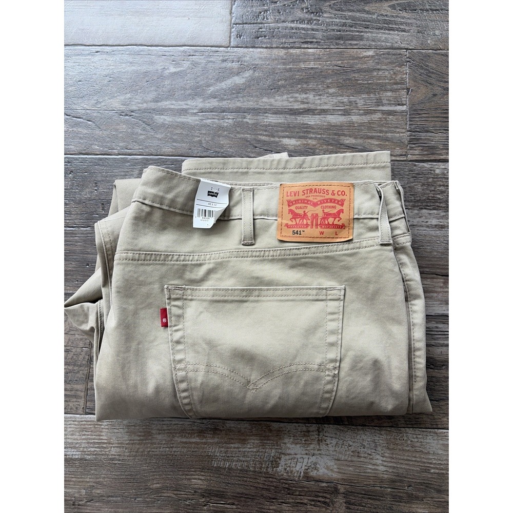 Levi's 541‎ Jeans Khaki Men's Size 48x32(30) Athletic Taper Stretch Twill Tech